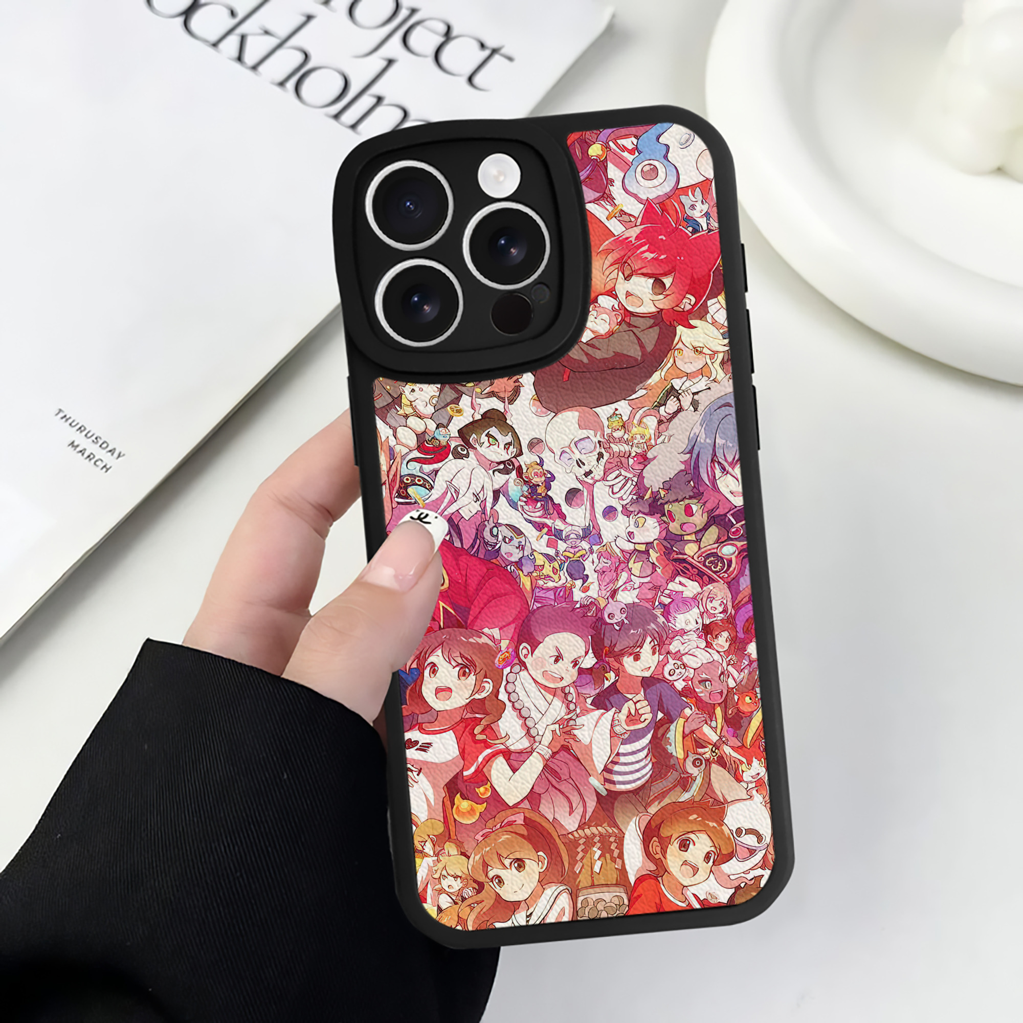 （画像用） 妖怪ウォッチ Yo-kai Watch 【iPhone 16シリーズ対応】シリコンスマホケース（レザー調） 材質：シリコン